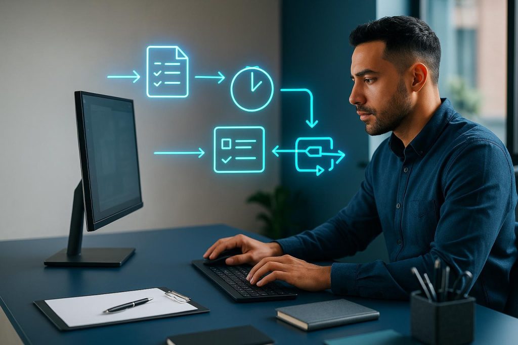 AI Workers helping a service business employee manage tasks efficiently